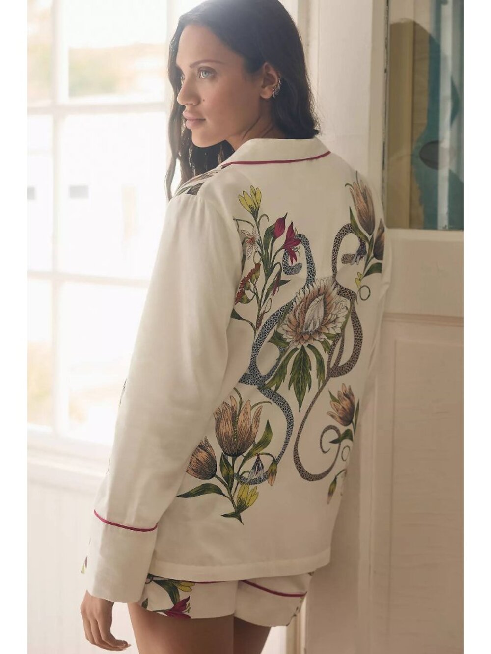NWT Victoria Garcia for Anthropologie Flannel Buttondown Pyjama Top Size XXS